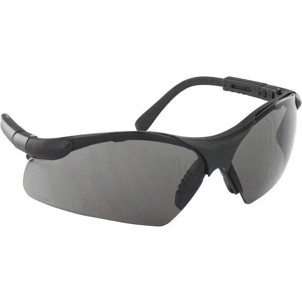 Black Adjustable Temples Safety Glasses Gray Lens, Sas Safety, Mfr#: 541-0001